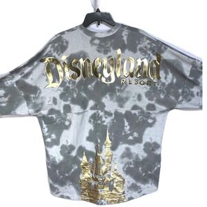 Disney Spirit Jersey Disneyland Resort Grey Tie Dye Gold Foil Castle XXL NWOT